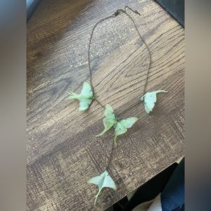 Gorgeous silk Luna Moth necklace